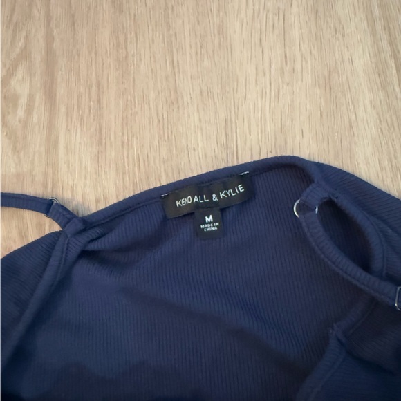 Kendall and Kylie Size Medium Navy Blue Fitted Mini Dress with Adjustable Straps - Picture 5 of 7